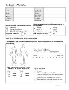 Spasticity Screening Questionnaire