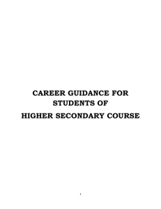 CAREER GUIDANCE FOR STUDENTS OF