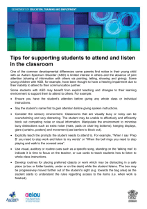 Tips for supporting students to attend and listen in the classroom