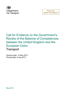 Call for Evidence on the Government`s Review of the