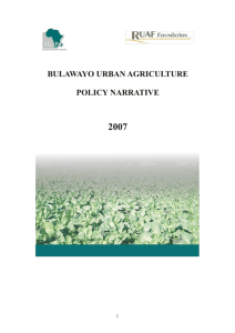 URBAN AGRICULTURE POLICY Introduction