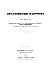 International Capital Flows under Asymmetric Information and Costly