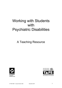 Working with Students with Psychiatric Disabilities