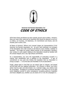 Code of Ethics - American Cat Fanciers Association