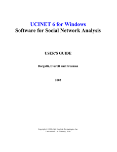 UCINET user`s guide - Analytic Technologies