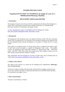 Annex 1 - Tender Specifications - the European External Action