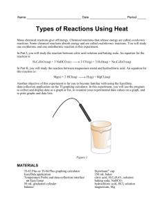 Types of Reactions Using Heat Lab