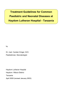 Treatment Guidelines for Common Paediatric and Neonatal Diseases.