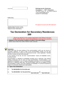 Tax Declaration for Secondary Residences 200