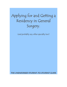 Applying for Residency in General Surgery