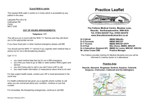 Practice Leaflet - The Cottons Medical Centre
