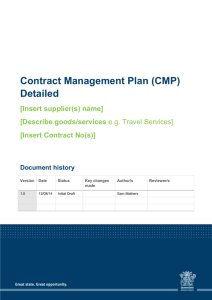Contract management plan