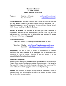 “Success in Science” - WWMS 7th Grade Science with Mrs. Schymick