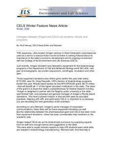 CELS News Article - College of the Environment and Life Sciences