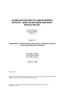 Globalisation and Its Labour Market Effects - What Do We