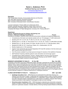 Karen Anderson 2015 Resume - Success For Kids With Hearing Loss