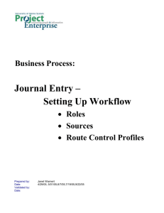 Journal Entry – Setting Up Workflow