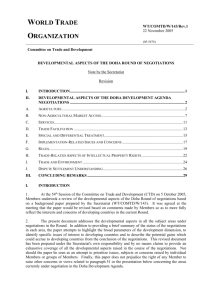 Developmental Aspects of the Doha Round of Negotiations