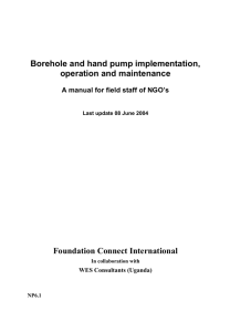 Borehole and hand pump implementation, operation and maintenance