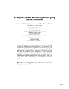 An Aspect-Oriented Methodology for Designing Secure Applications