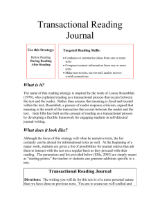 Transactional Reading Journal
