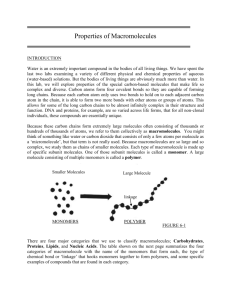 Properties of Macromolecules
