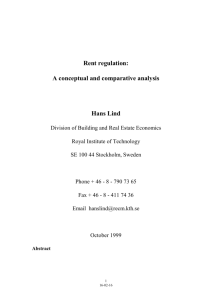 Rent Regulation: A Conceptual And Comparative Analysis