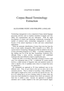 Corpus-Based Terminology Extraction