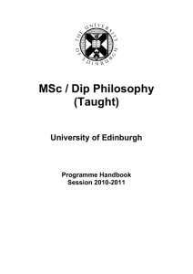 MSc (Taught) - School of Philosophy, Psychology and Language