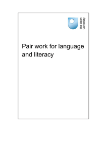 Pair work for language and literacy