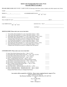 Quinte 4-H 2015 entry form