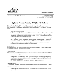Optional Practical Training (OPT) for F