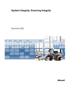 The Technologies Supporting System Integrity