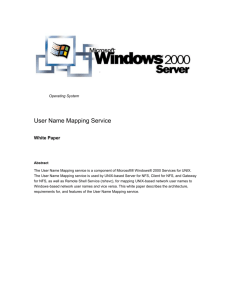 Features of User Name Mapping