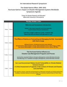 An International Research Symposium The Global Katrina Effect