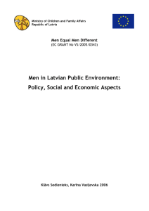 I. Men as Fathers: Family Policy in Latvia