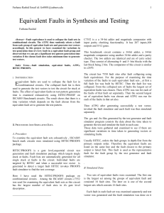 Equivalent Faults in Synthesis and Testing