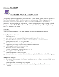 Colony Semester Progress Program