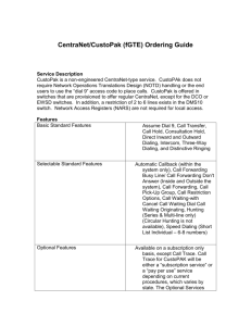 CentraNet/CustoPAK (fGTE) Ordering Guide