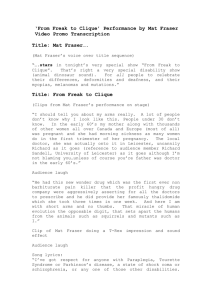 Mat Fraser `From Freak to Clique` promo Transcription: