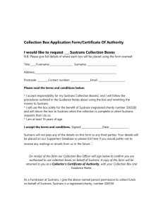 Static Collection Box Application Form/Certificate Of