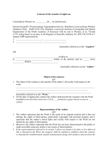 Contract of the transfer of copyrights