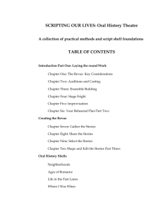 SCRIPTING OUR LIVES: Oral History Theatre