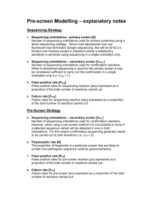 Pre screen modelling explanatory notes