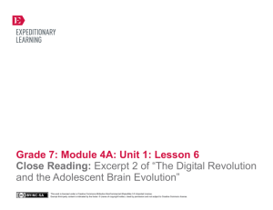 Grade 7 ELA Module 4A, Unit 1, Lesson 6