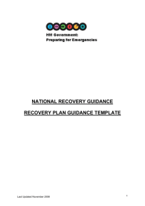 Recovery Plan Guidance Template