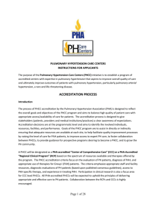 Pulmonary Hypertension Care Centers Instructions for Applicants