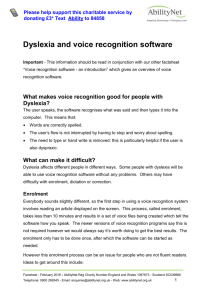 Dyslexia and Voice Recognition (text)
