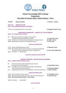Club de Vaccinologie 2015 meeting Programme 21st