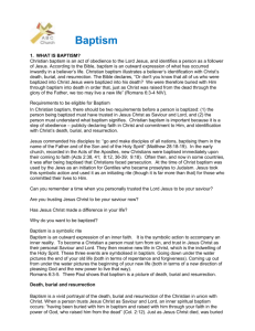 WHAT IS BAPTISM